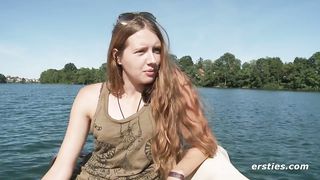 Alba Rubbing Her Sweet Pussy Down by the Lake