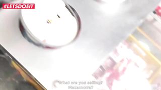 LETSDOEIT - Sexy Latina Road Vendor Cheers Up Client With Squirting Pussy