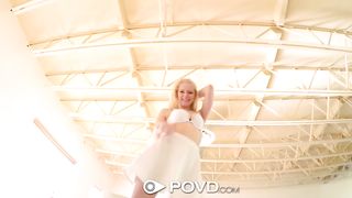 POVD - Blonde Allie Rae gets her pink pussy fucked POV style