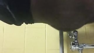 Fucking Petite Ebony in Public Bathroom