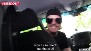 LETSDOEIT - Tattoed Brunette rides cock while driver watches