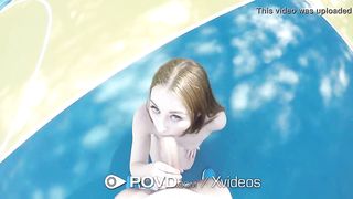 Teen redhead POV outside fuck