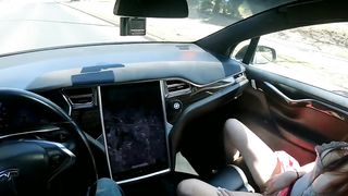TINDER DATE CUMS IN ME IN A TESLA ON AUTOPILOT