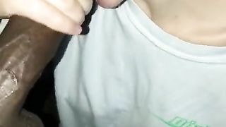 Snowbunny Deepthroats BBC and gets Cum on Face!!! Snap: @Geminii096