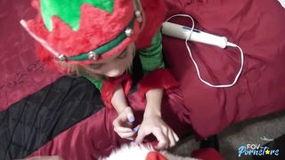 18 Yo Blonde Elf W/braces gets Fucked by Santa