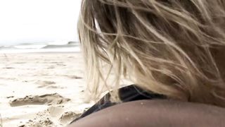 More Real Amateur Public Sex Risky on the Beach !!! People Walking Near...