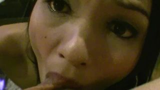 Skinny Thai bitch gets mouthful of cock