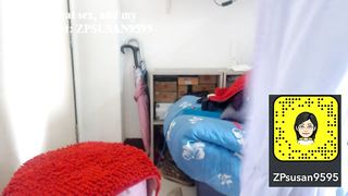 Young Girl Plays with her Hairy Pussy in Bathroom