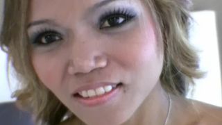 Cute petite Thai girl filled with cock and cum