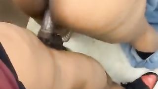 Big Booty Thot Rides BBC in Public Bathroom