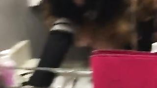 Asian College Slut Fucked in the Bathroom Mirror