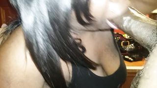 Ebony BBW Suck my Dick to i Bust all over her Mouth