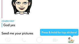 Step Sister Cum twice while Chatting with her Brother on Snapchat