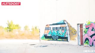 LETSDOEIT - Black COLOMBIAN TEEN Rides Dick in PUBLIC