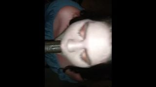 Ugly Thot with Face Full of make up Lets BBC Disrespect her Throat