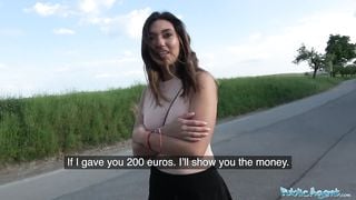Public Agent Mexican Babe Frida Sante gives Roadside Blowjob and Fucking