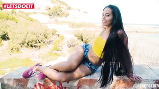 LETSDOEIT - Petite Latina Spreads Her Legs For Outdoor Fucking