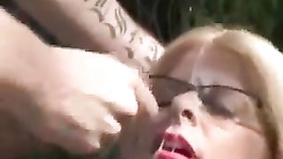 Mature Babe Sucks A Monster Cock And Gets A Big Monster Facial Cumshot