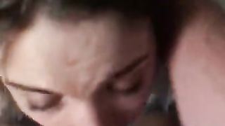 Slutty Step Sister gets Black Mailed into Face Fuck