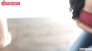 LETSDOEIT - College Teen Babes Fuck And Scam Rich Guy for Money!