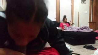 Showing her StepCousin how too Suck Dick Sloppy Blowjob