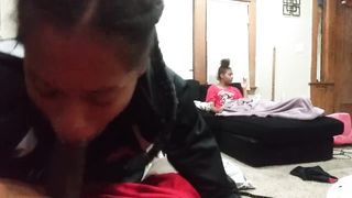 Showing her StepCousin how too Suck Dick Sloppy Blowjob