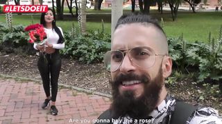 Brunette Takes Sex over Roses #LETSDOEIT